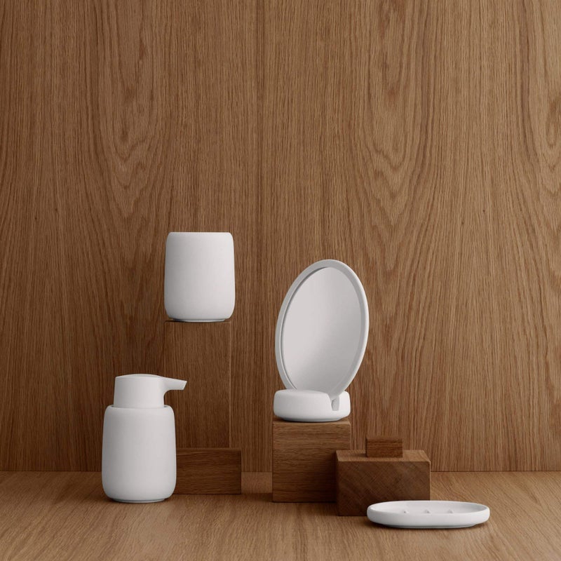 blomus SONO Magnifying Vanity Mirror 18.5cmx17cmx9cm / 7.3"x6.7"x 3.5" Moonbeam (Beige) - Image 5